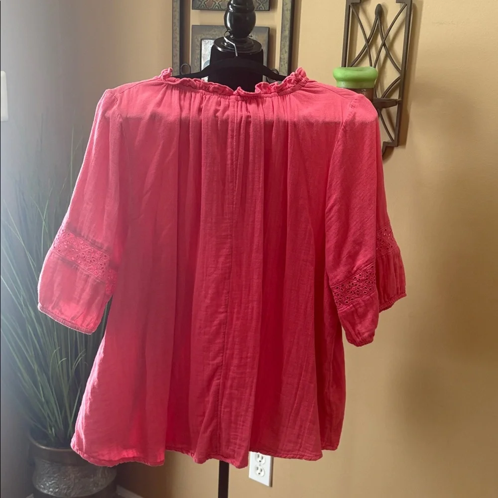 Lane Bryant Vibrant Pink Blouse - Picture 2 of 5
